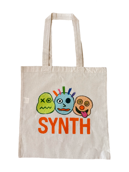 SYNTH FACES LOGO TOTE BAG